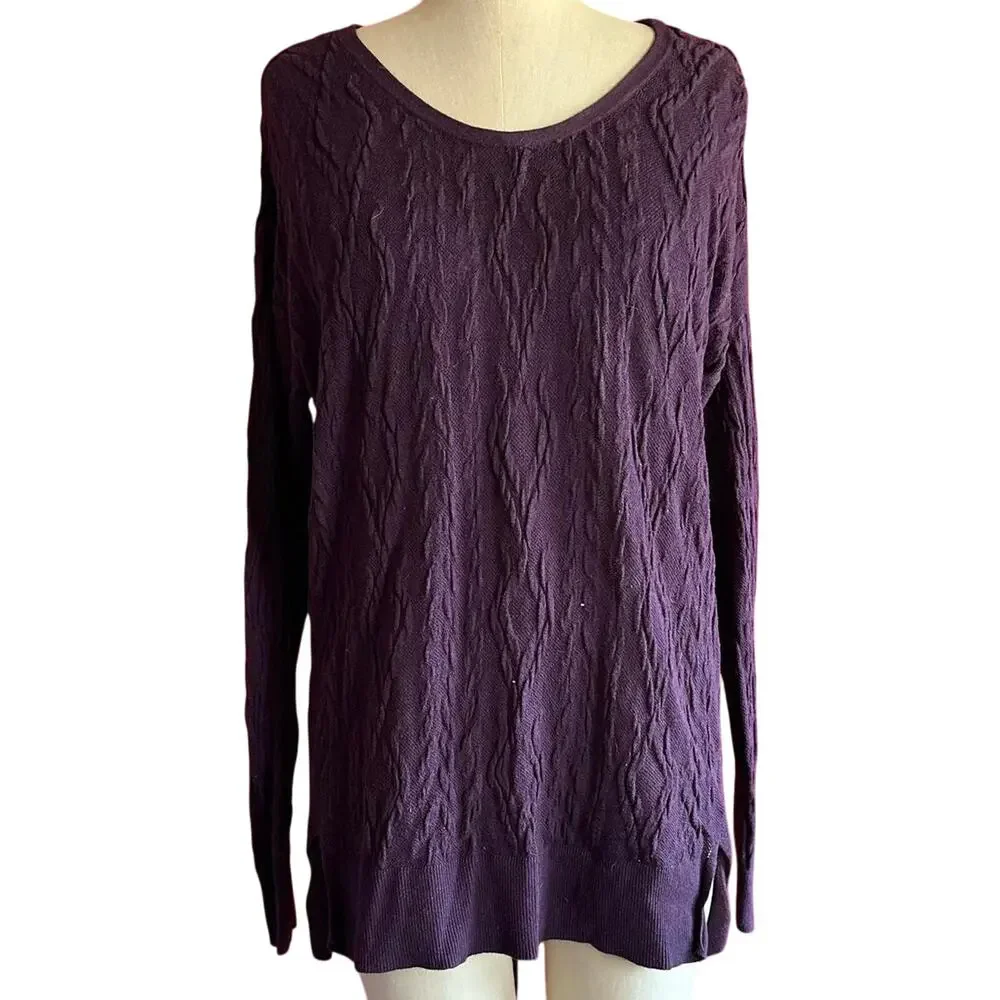 Womens Sweater Size Large Purple Casual Everyday Wear Business Casual